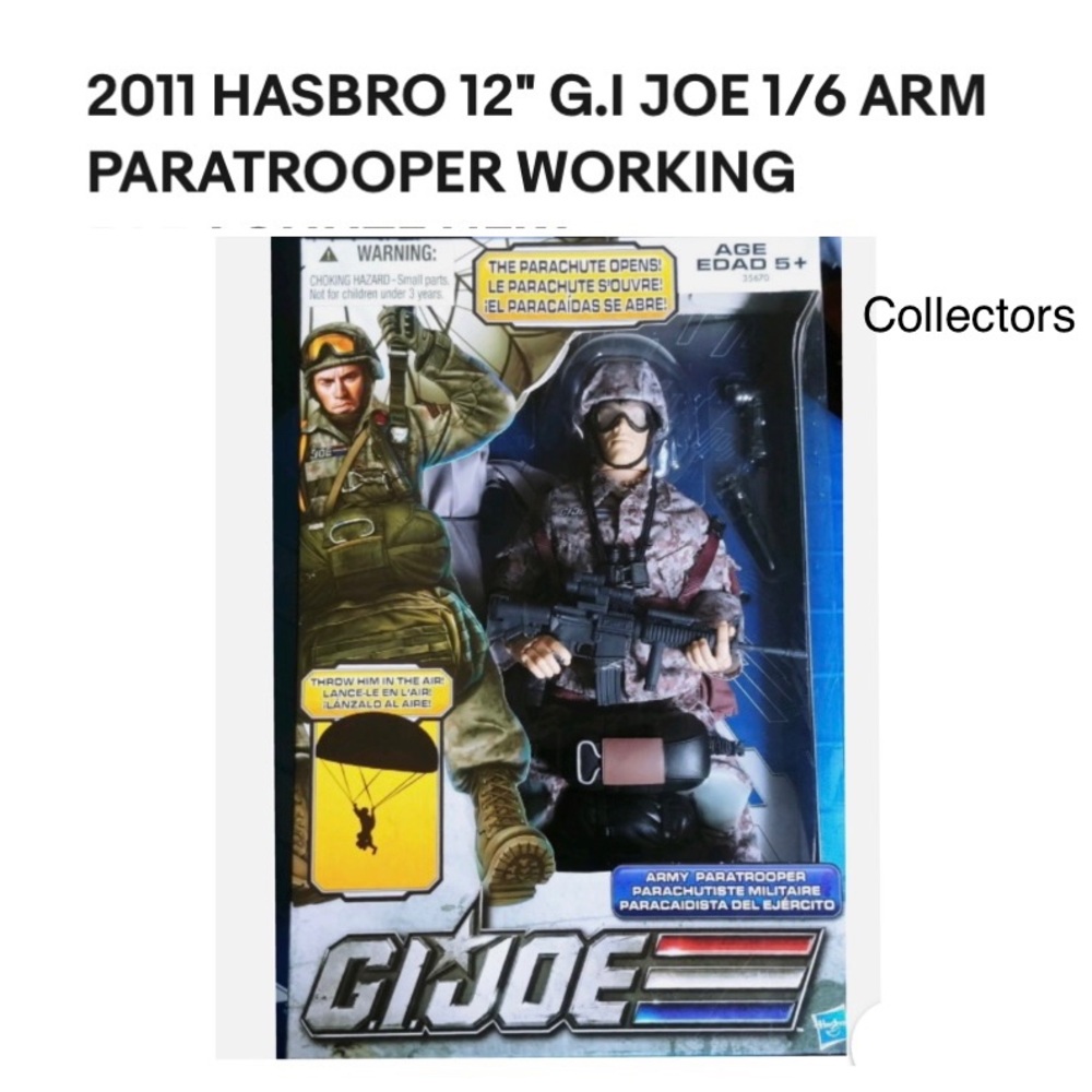 ⭐️ RARE ⭐️ G.I. Joe Army Paratrooper Action Figure, 2011 COLLECTORS